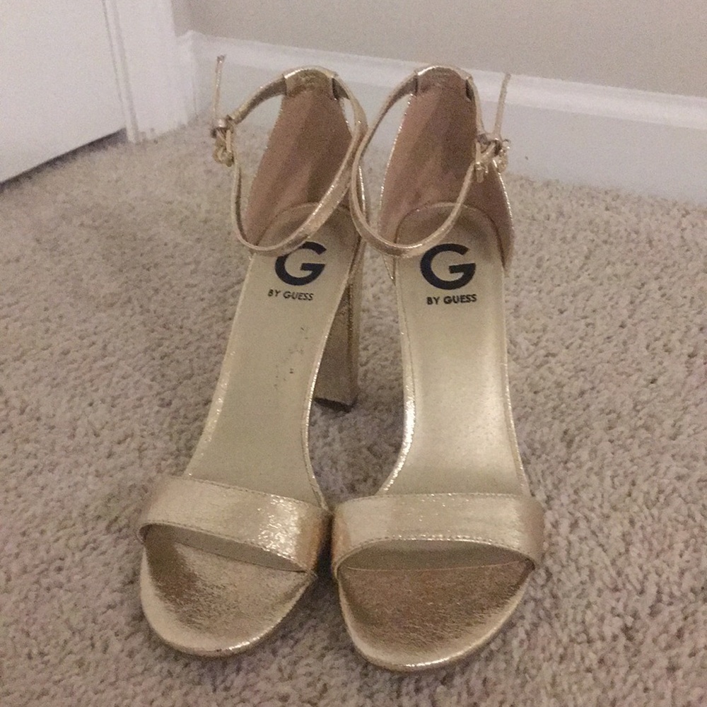 Size 9.5 Guess Gold Heels - Gently Used